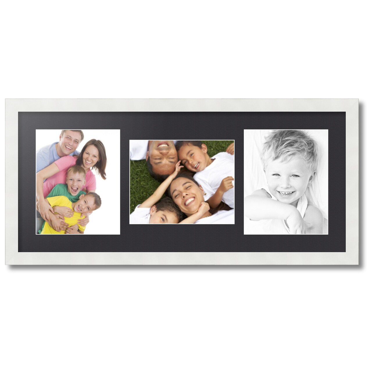ArtToFrames Collage Photo Picture Frame with 3 - 8x10 inch Openings, Framed in White with Over 62 Mat Color Options and Plexi Glass (CSM-3966-117)